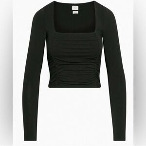 Wilfred Black Ruched Long Sleeve Top “Lydia”